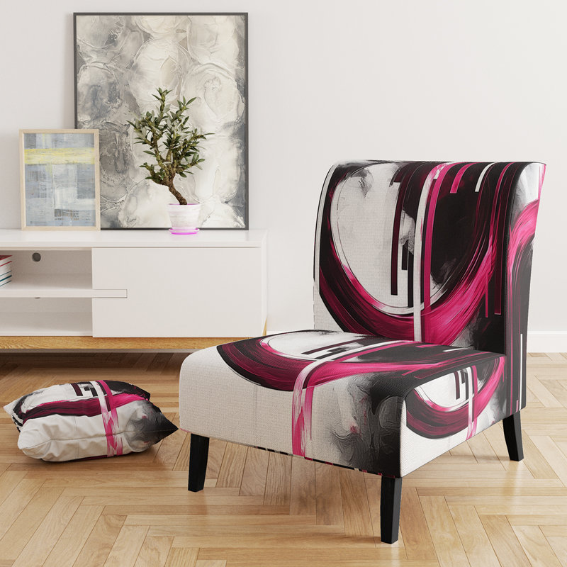 Fauteuil d'appoint et chaise moderne en tissu doré tapissier Art Deco I, Rouge / Noir