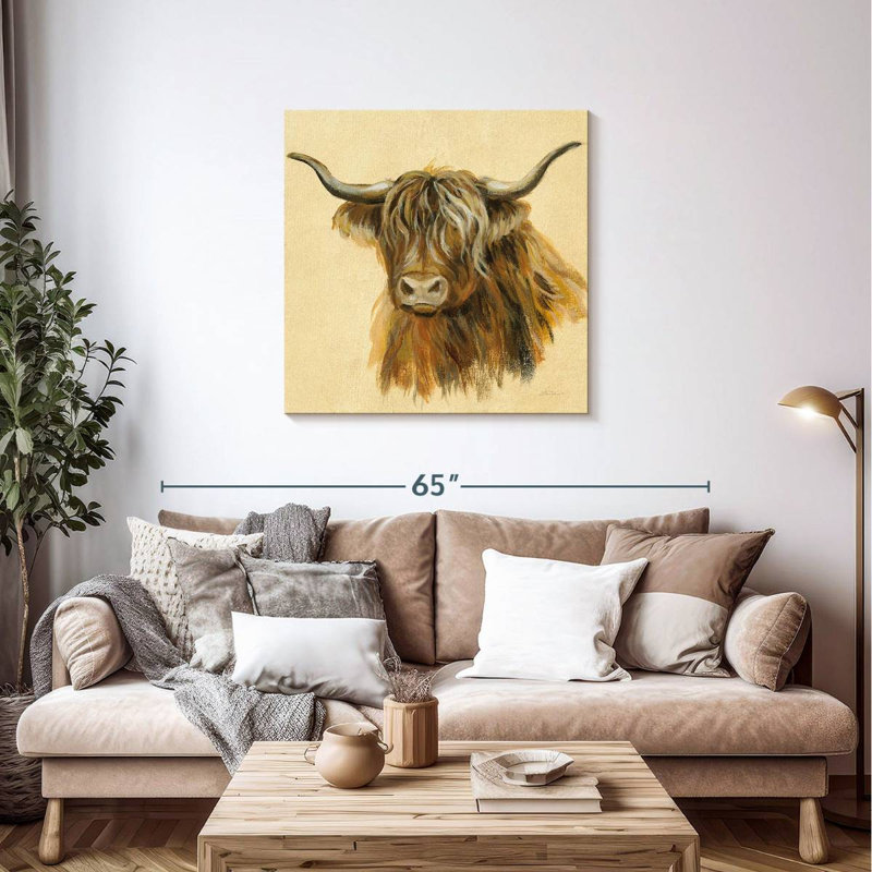 Crowle Highland Animal Cow, 36" H x 36" W