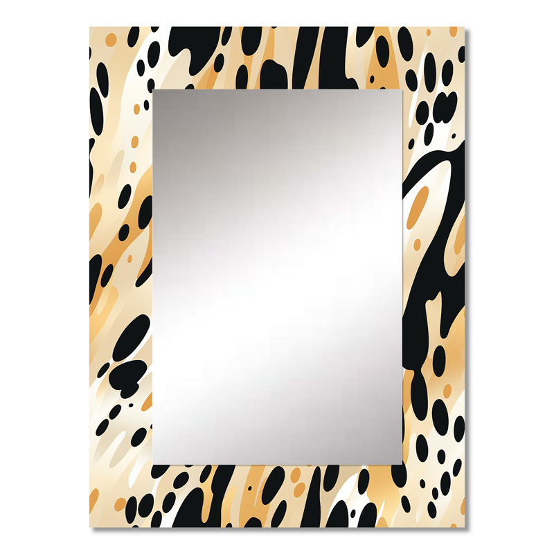Deedre Feline Grace Cheetah Print - miroir mural décoratif imprimé animal, miroir imprimé animal, 32 po x 24 po