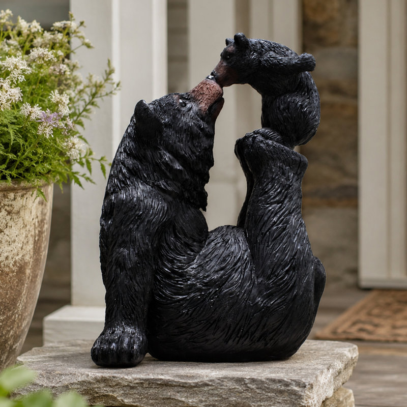 Statue de jardin maman et ourson