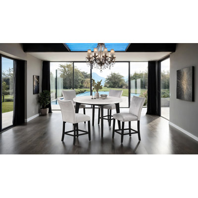 Andea 5-pcs Round Counter Height Table Set