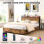 Structure de lit double, tête de lit avec station de charge, solide et stable, sans bruit, aucun sommier requis, assemblage facile-465554240-465554237