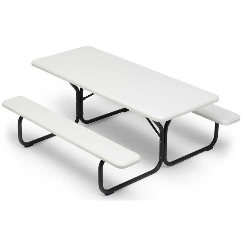 Bench Rectangular 8 - Person 72" Long Picnic Table, Platinum