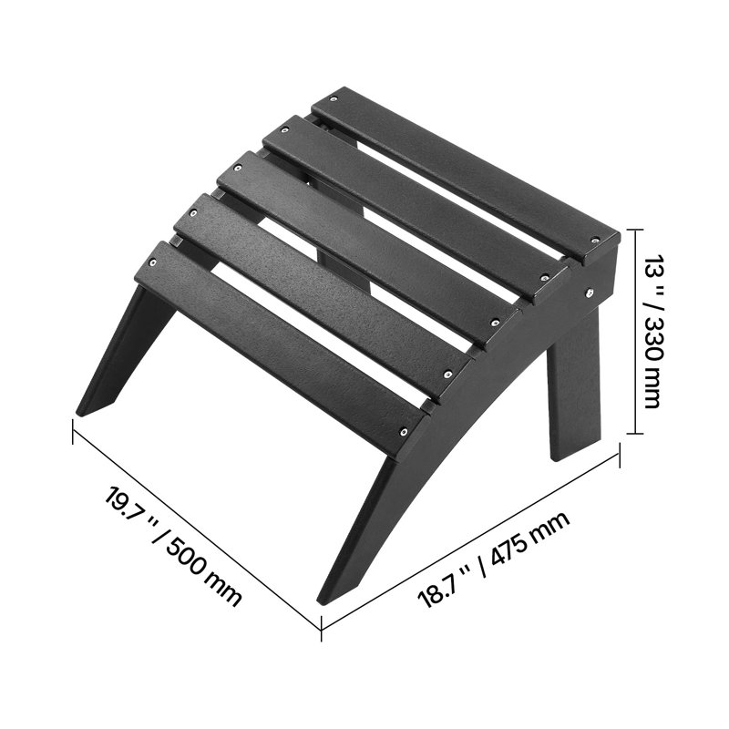 Repose-pieds de patio extérieur en PEHD Adirondack résistant aux intempéries avec design ergonomique
