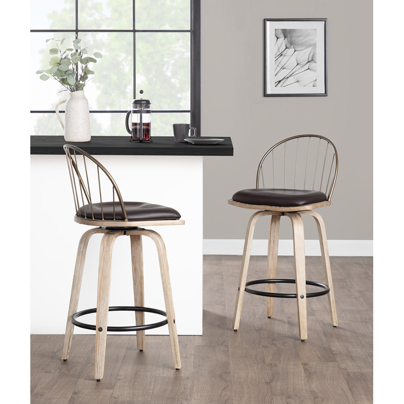 Lakyia Upholstered Counter Stool, Brown