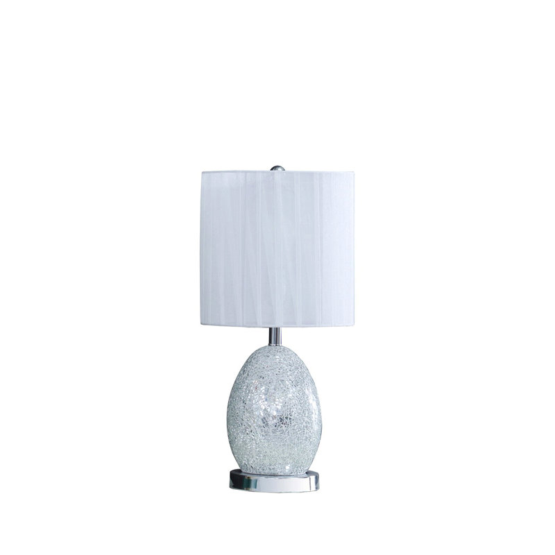 Lampe de table en verre / métal argenté 20 po In Niels