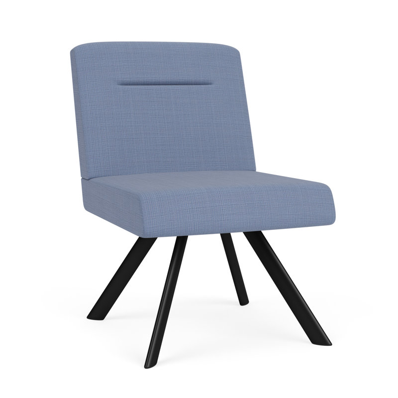 Chaise d'invité Willow, Noir, Chambray bleu marine clair