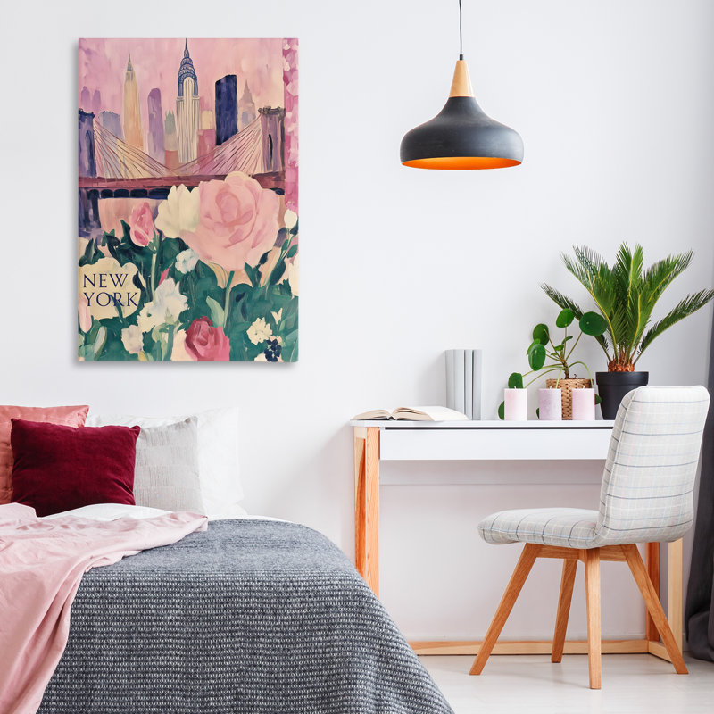 Toile New York Spring Cityscape, conception par Annabelle Hall, H 30 po x l 20 po