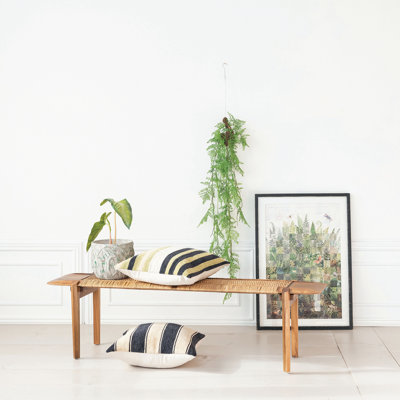 Banc long en teck et rotin