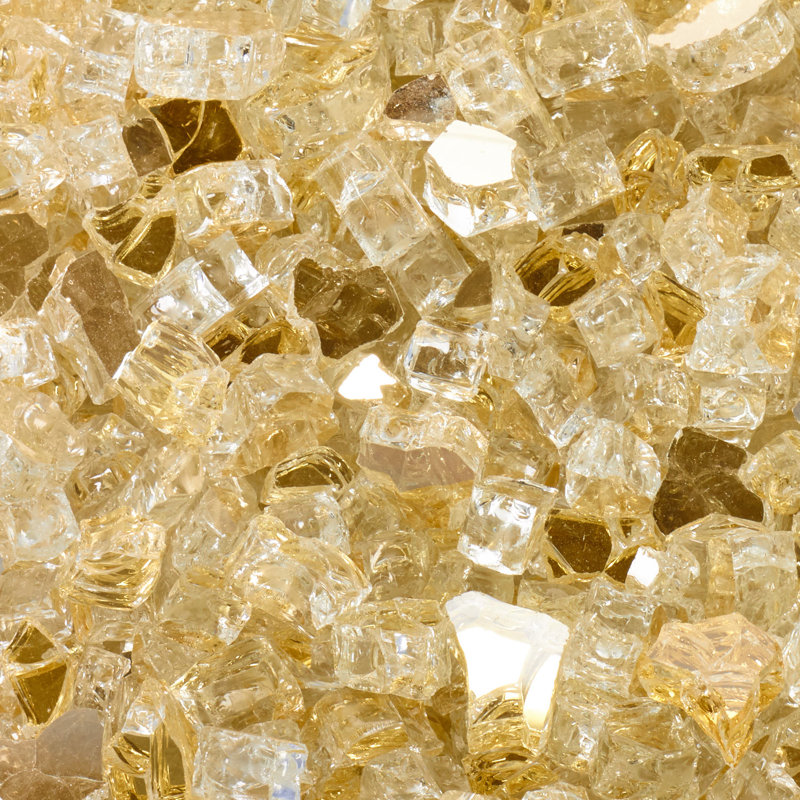 Sunstorm Gold Reflective Tempered Fire Glass, 10 lb Jar