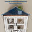 Grande armoire de rangement d'angle avec porte vitrée, tablettes réglables, style maison de campagne, blanc