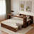 Multifunctional Daybed With Storage Drawer, Open Compartments And Hydraulic Side Table-861926404