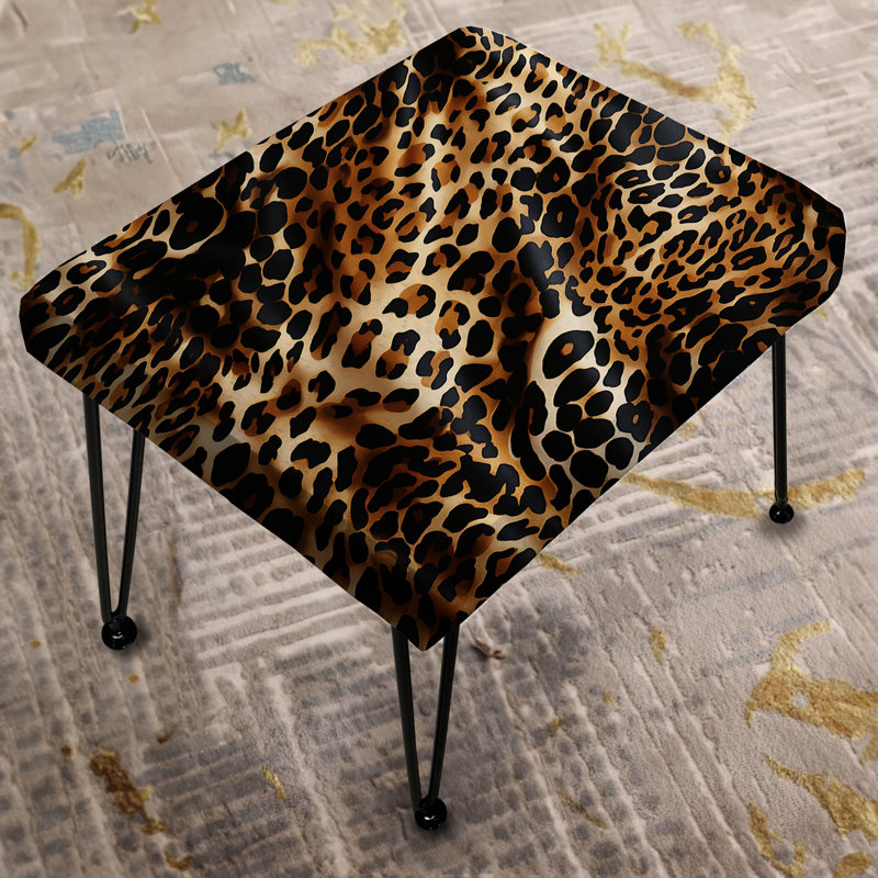 Kee - Victorian Elegance Leopard - Animal Print Rectangle Ottoman