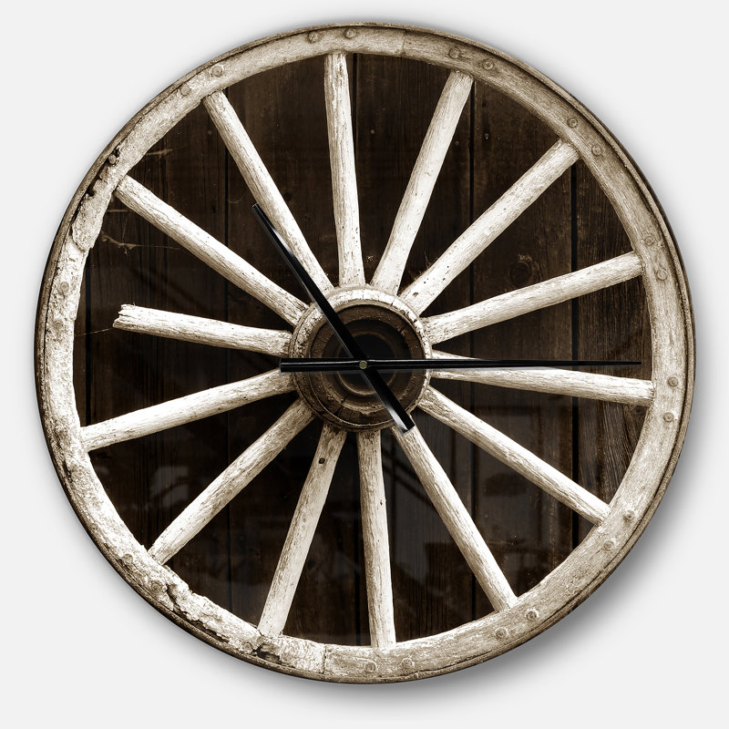 Horloge murale Swigart Farmhouse Designart, Moyen, Café / blanc cassé