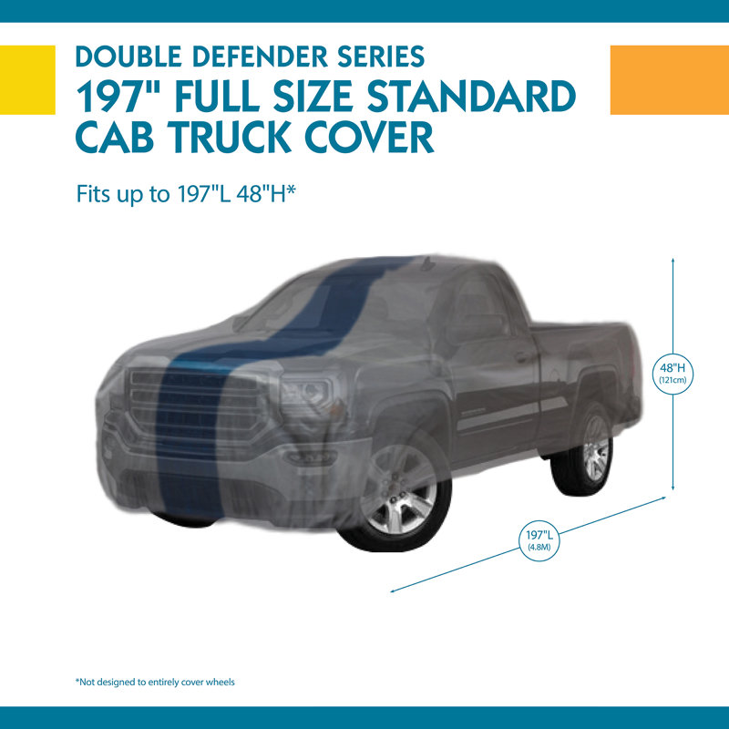 Double Defender Elastic Mildew Resistant Automobile Cover By Duck Covers, 48" H x 60" W x 197" D