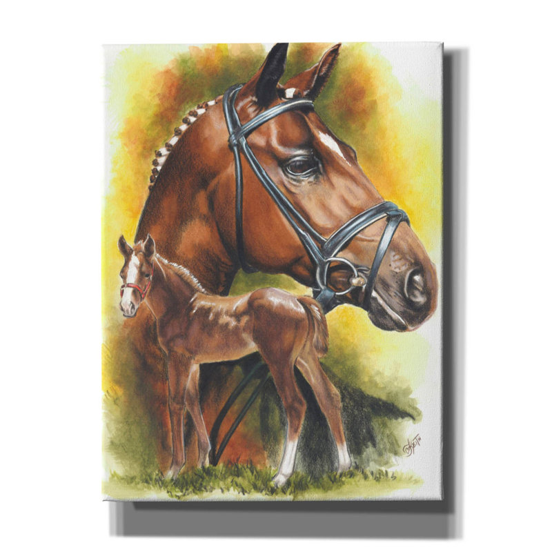«Danieljames Trakehner» sur toile par Barbara Keith, H 16 po x l 12 po x P 0,75 po