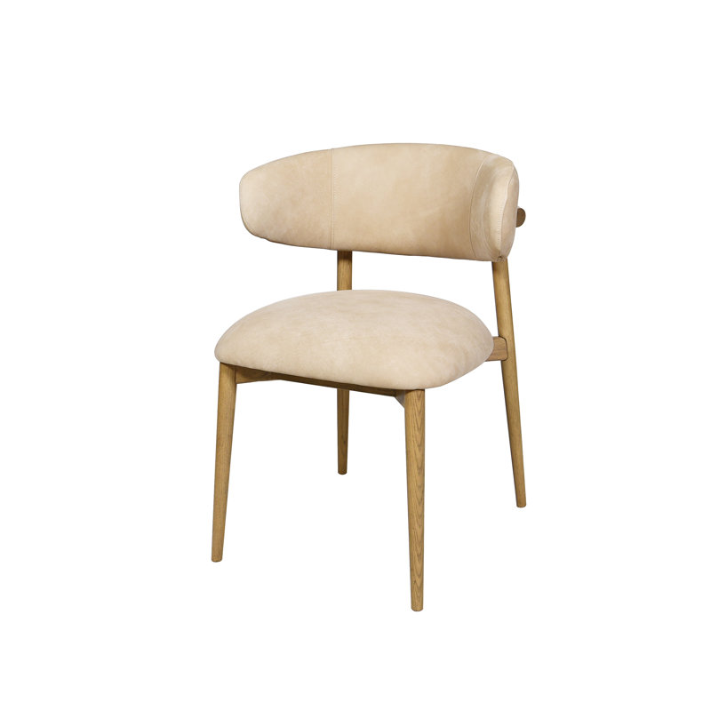  Chaise rembourrée Olimpio - Cuir beige naturel, Cuir naturel beige