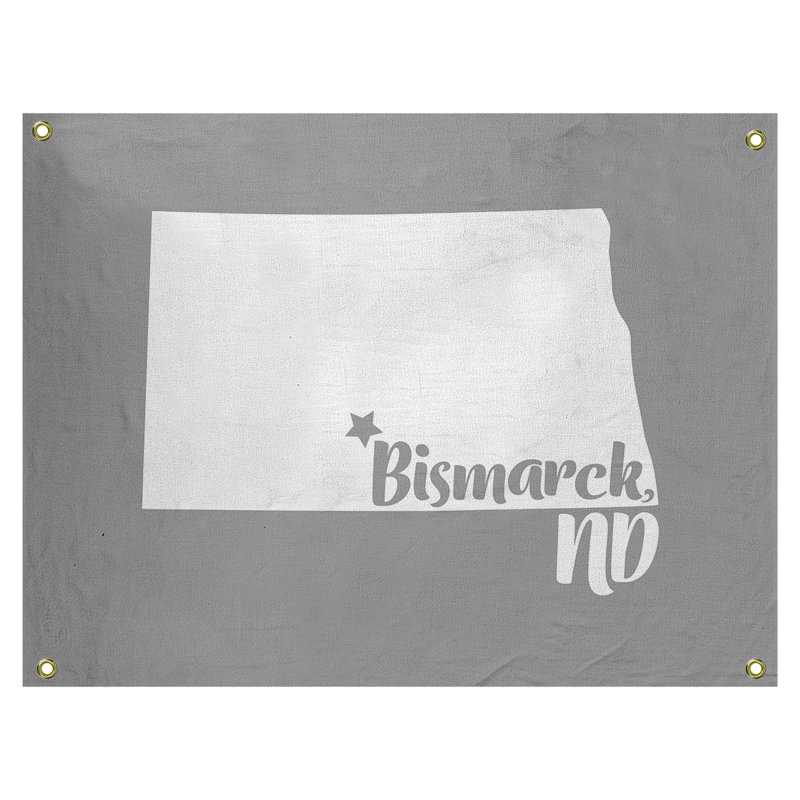 Tapisserie murale bismarck north dakota, H 26 po x l 36 po, Gris
