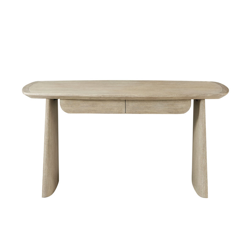 Repose Solid Wood Writing Desk, Gray Oak