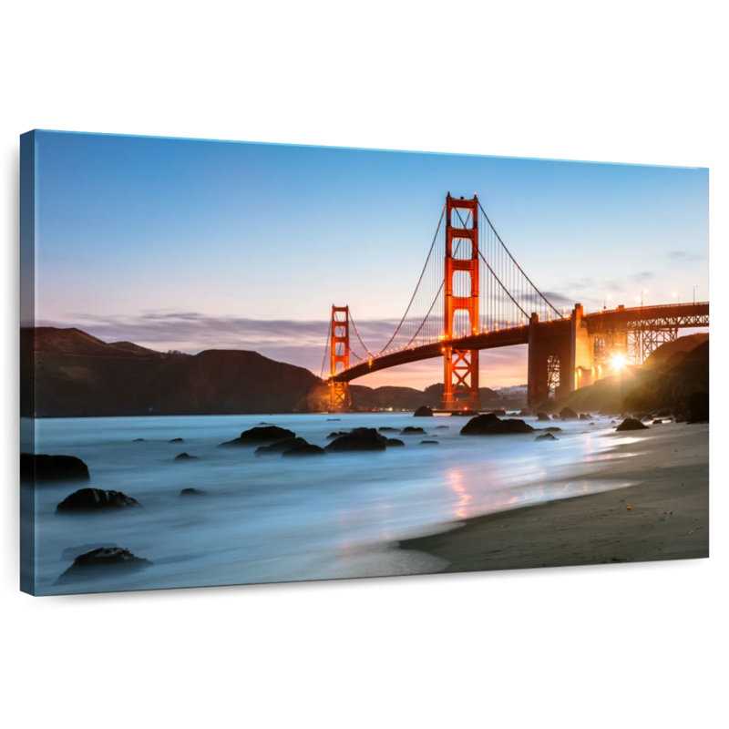 Lilie, pont de la baie de San Francisco, crépuscule, H 16 po x l 24 po