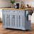 Kitchen Island With Rubber Wood Drop Leaf, Embossed Texture Rolling Kitchen Cart On 4 Wheels With 4 Doors And 3 Drawers, Kitchen Island With Storage For Kitchen, Dining Room-725319565