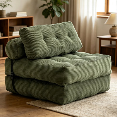 Canapé-lit pliant, fauteuil-lit simple convertible avec dossier et coussin, fauteuil-lit pliant multifonctionnel pour petit espace salon chambre bureau d'invité