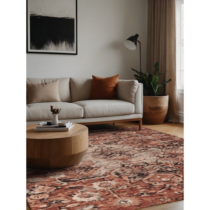 Tapis brun lavable à la machine, Carré 7 pi