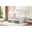 Structure de lit double en bois pleine grandeur, blanc