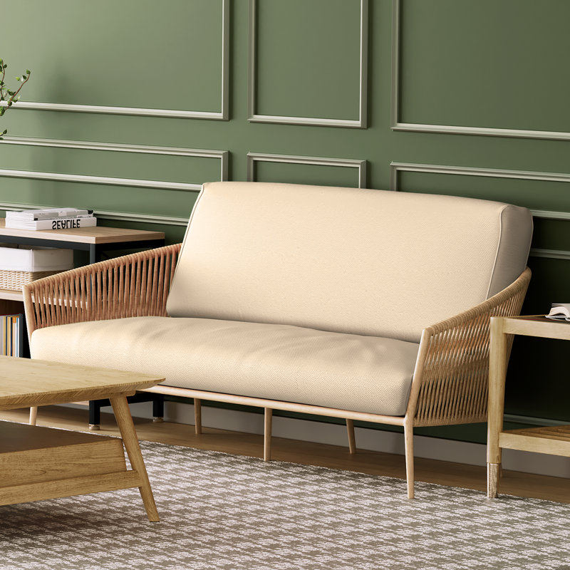 Housse pour canapé-lit réversible en tissu de polyester réversible avec fermeture à glissière 3 côtés, Simple, Ivoire