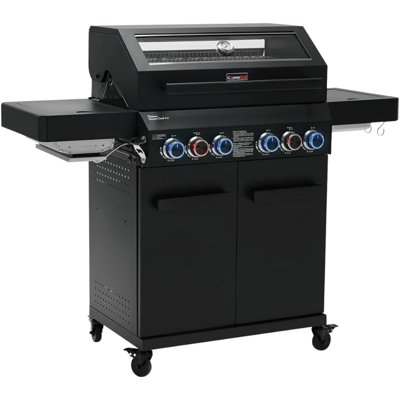 Yamara COSMOGRILL 4 - Burner Freestanding Gas Grill with Side Burner and Cabinet