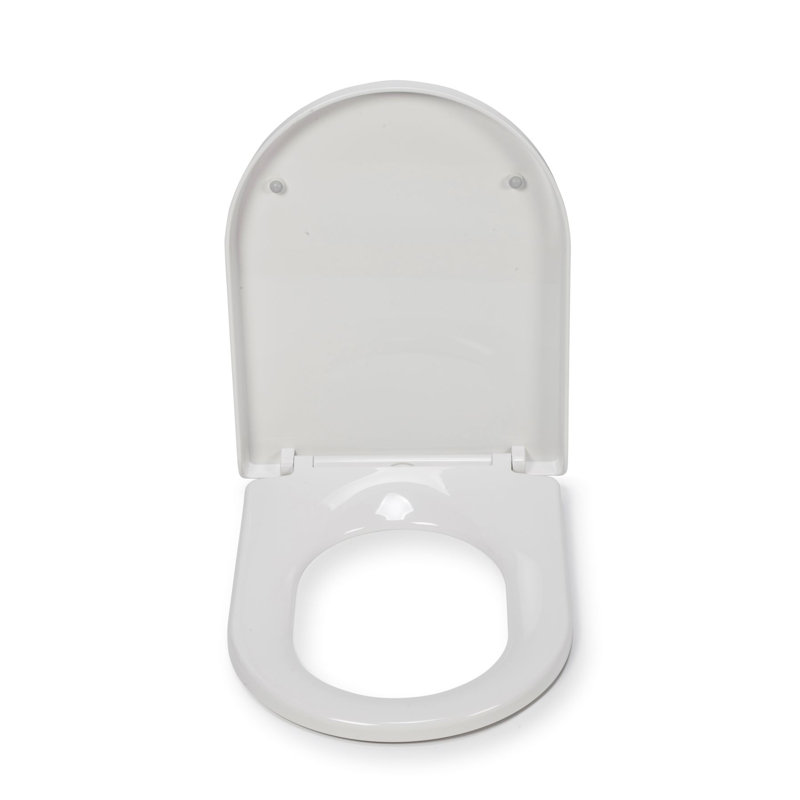 Croydex Wl610722H Telese D Shape Toilet Seat, White With Soft Close And Quick Release