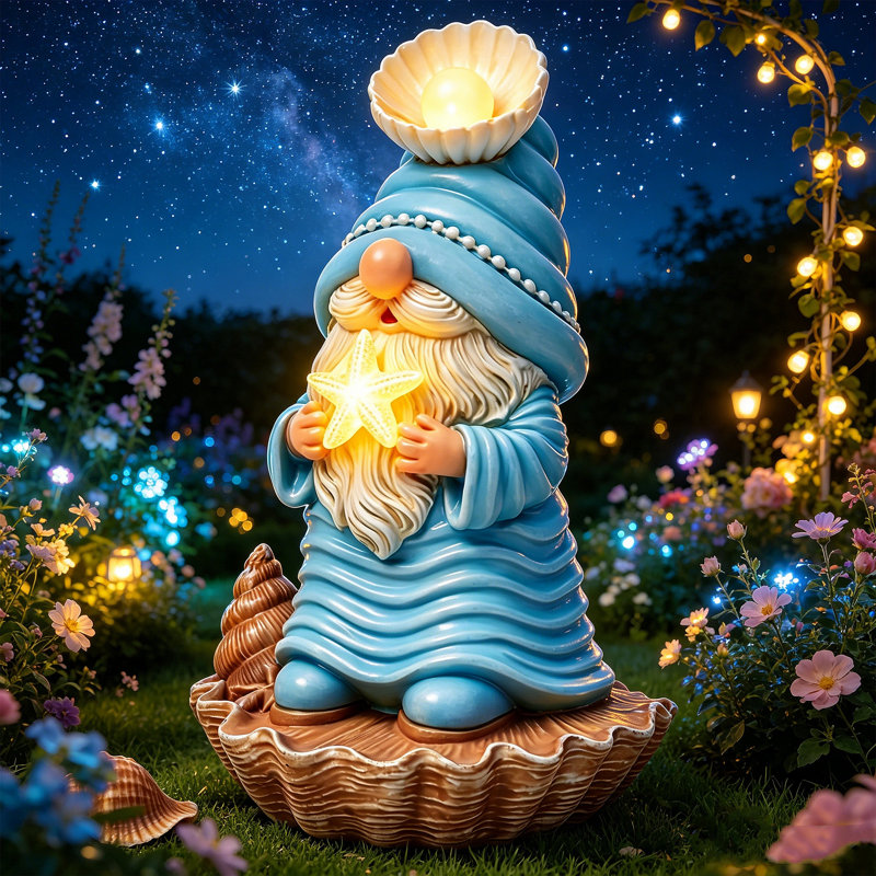 Statue de jardin solaire Beach Gnome, pour patio, cadeau de Noël de Pâques pour les amoureux du jardin, balcon, cour, cadeau de fête des Mères