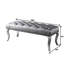 Banc capitonné en tissu avec garniture cloutée-2086375416