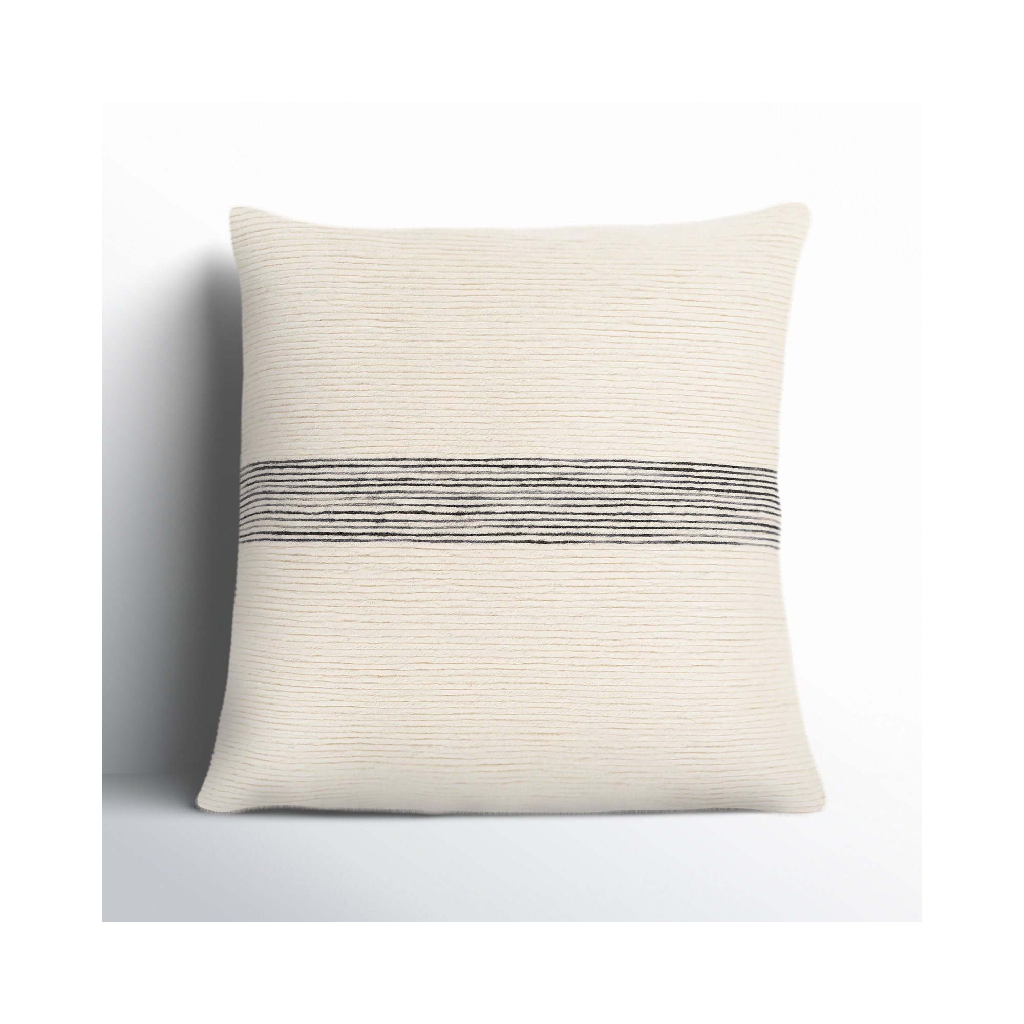 Cason Striped Cotton Throw Pillow, 20" x 20", Polyester/Polyfill