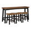 Ensemble table et tabourets de bar en bois massif, fini noir et brun, 10 cm