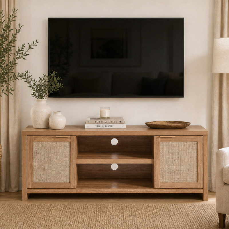 Console média 59 po pour téléviseur de 65 po et moins Dearbhaile, Chêne vieilli