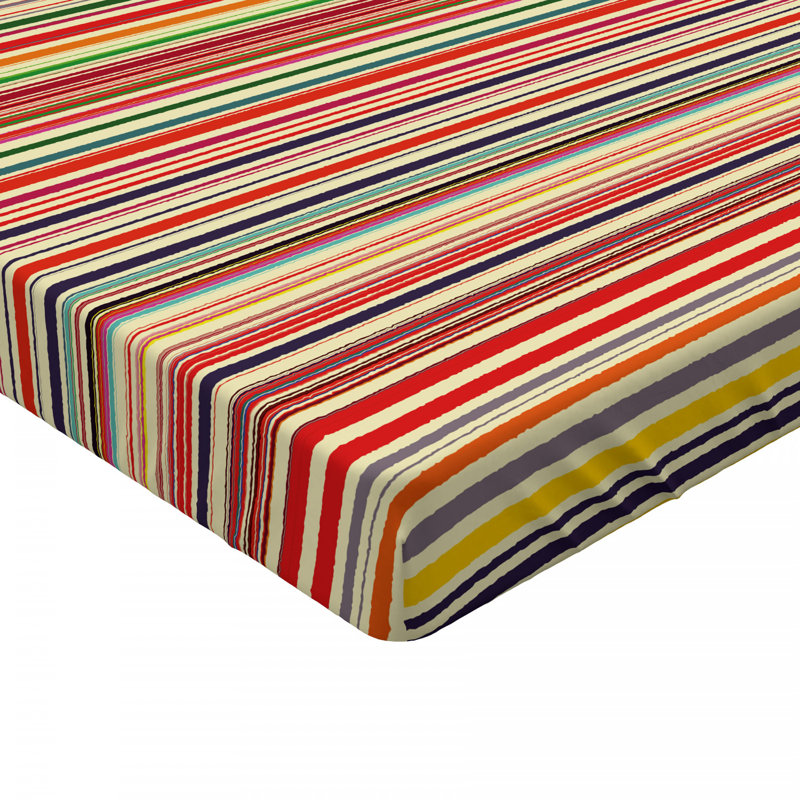 Microfiber Striped Fitted Sheet, Queen Fitted Sheet, Pink/Gray Striped 9
