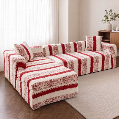 Winter Plush Sofa Slipcover - Thick Velvet Furniture Protector, Pet-Friendly Design,Fits 3+4 Seater L-Shape Sofa