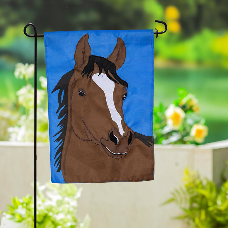Drapeau de jardin simple cheval