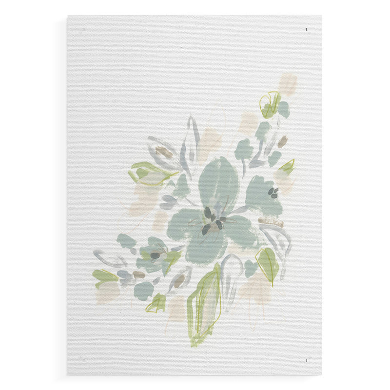 Seafoam Petals II - Impression sur toile seulement - NON CADRE, H 27 po x l 18 po