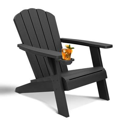 Amiir Outdoor Adirondack Chair with Cup Holder by Highland Dunes