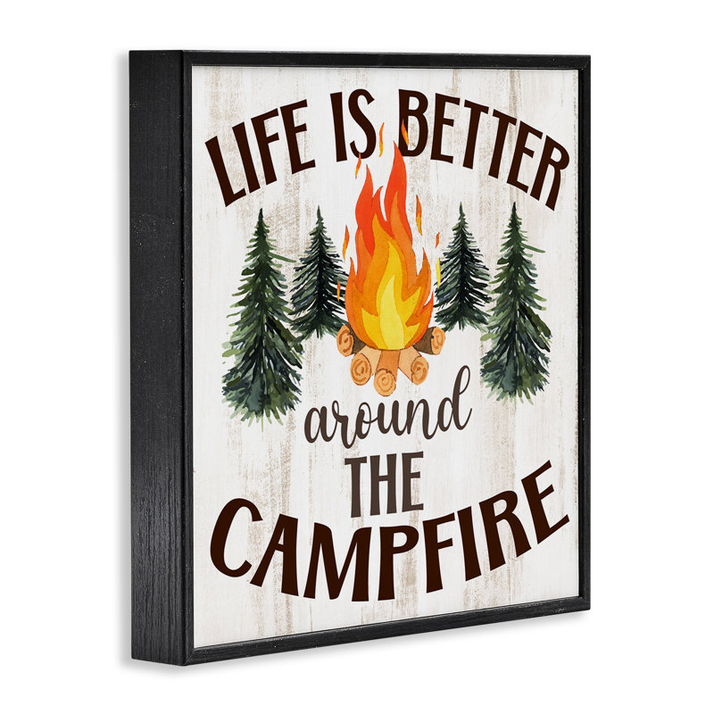 «Rustic Campfire», art de la giclée encadrée par Kim Allen, H 12 po x l 12 po, Giclée encadrée noir minuit