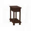 Table d'appoint étroite avec tiroir de rangement et tablette inférieure - placage brun foncé