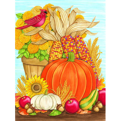 " Fall Pumpkin & Cardinal "