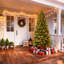 Arbre de Noël articulé 6 pi avec 300 lumières à DEL blanc chaud, 1032 pointes mixtes en PVC / PE pour un look complet, avec support