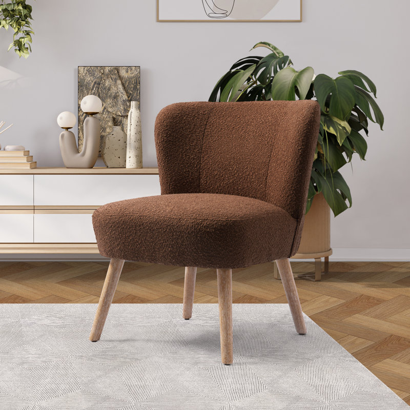 Fauteuil de chambre de 25,5 po Breann, Mélange de polyester rouille et orange