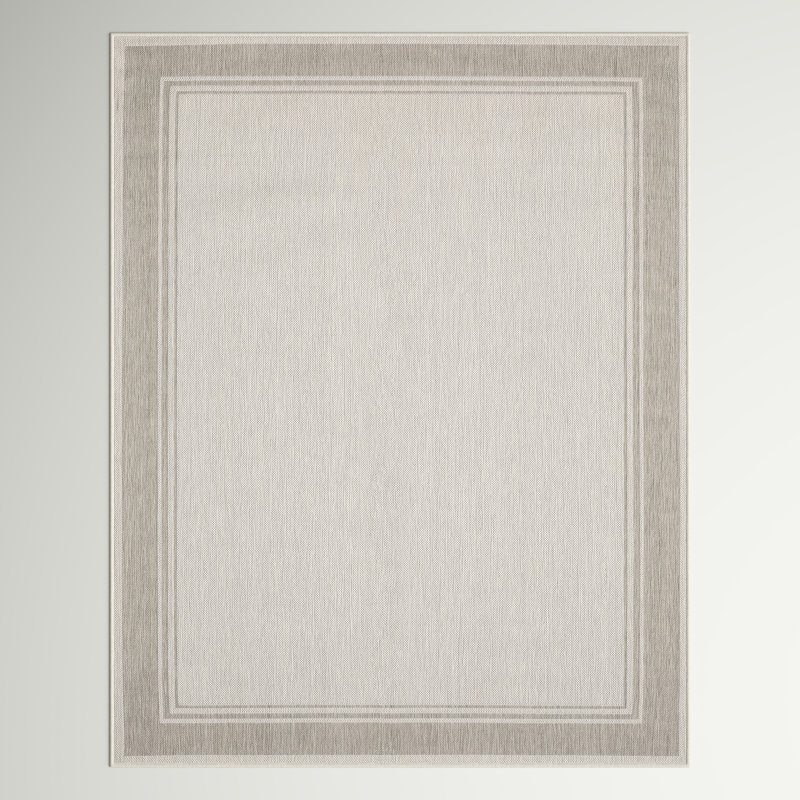 Tapis intérieur / extérieur Anne / Ivoire, Rectangle 6 pi 7 po x 9 pi 2 po