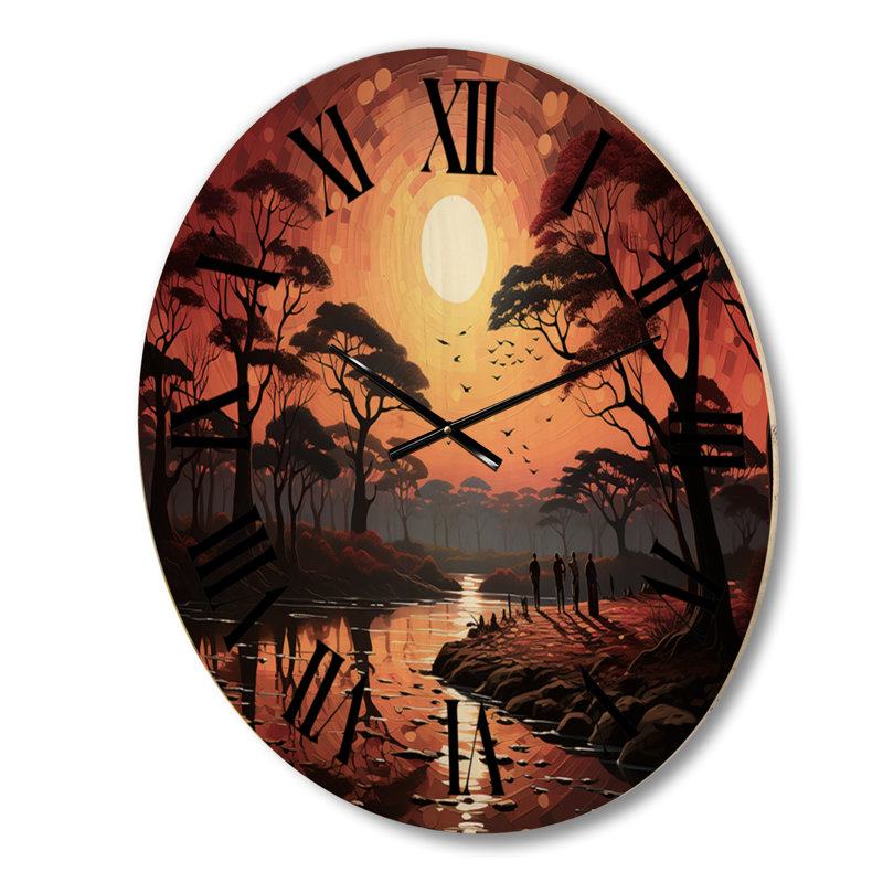 Horloge murale en bois massif Prestynne, Petit