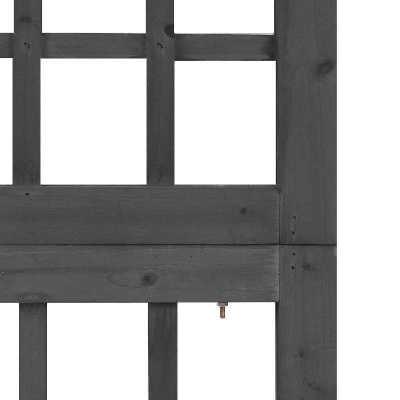 Lhrizi 242.5cm W x 180cm H Solid Wood Folding Room Divider, 4, Black
