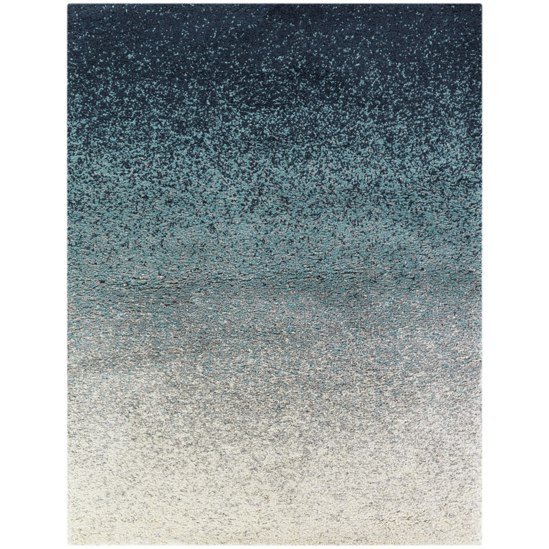 Tapis blanc / bleu Honea Ombre, Rectangle 5 pi 3 po x 7 pi